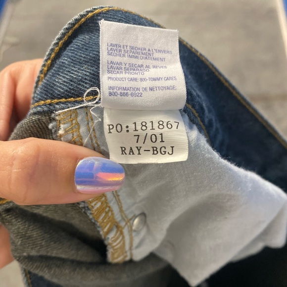 Vintage Y2KTommy Hilfiger Sz 9 Flare Bell Bottom Side Slit Jeans 2001 - Picture 5 of 9